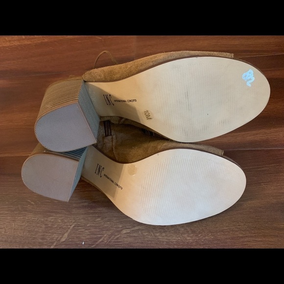 🍂SALE🍂 INC Brown Suede Leather Heeled Sandals Size 10 - Picture 10 of 14